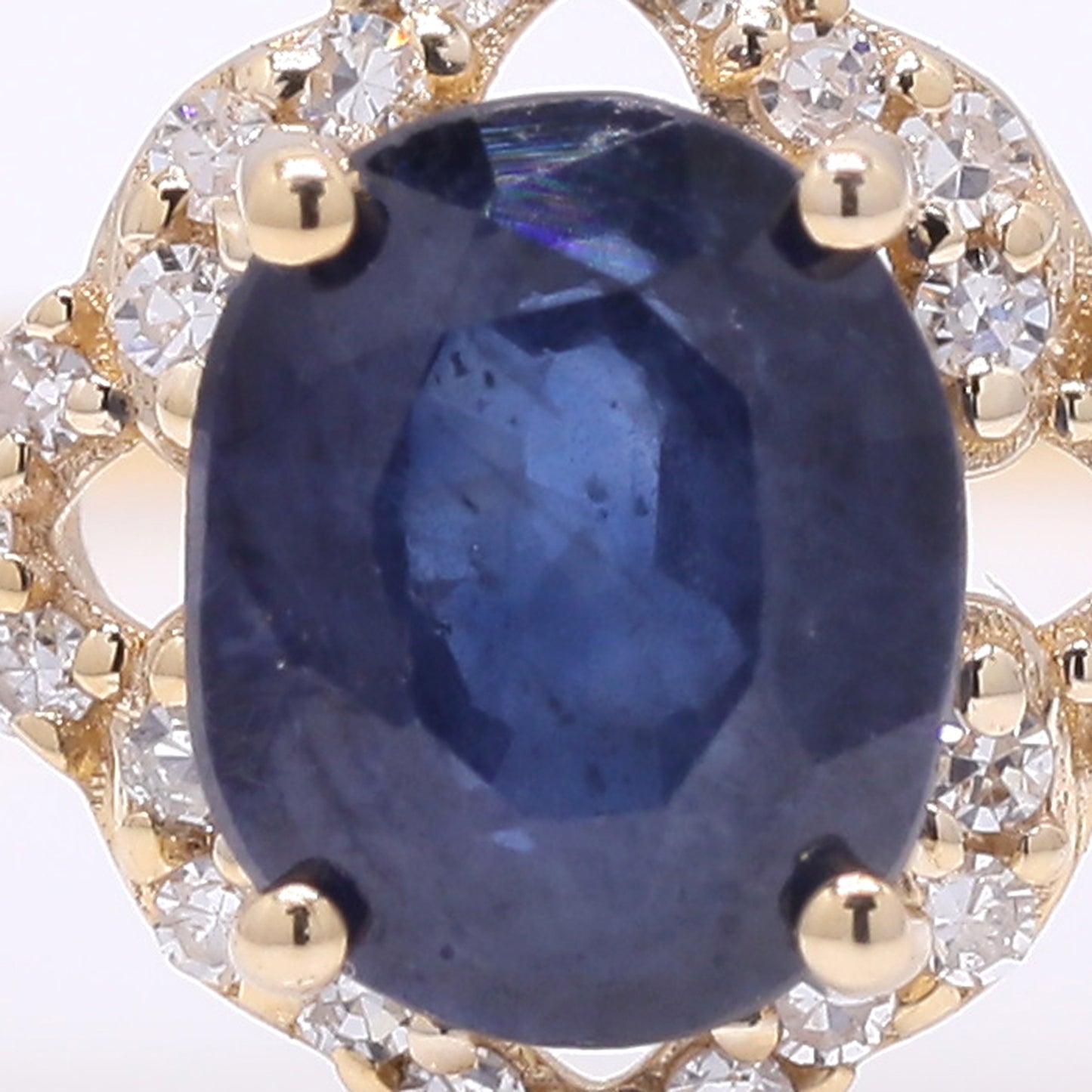 1.28 Ct Oval Mixed Cut Natural Sapphire 14K Gold Ring