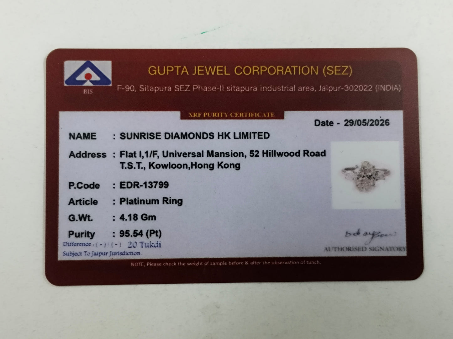 4.52 Ct Oval Lab Grown Diamond 950 Platinum Ring