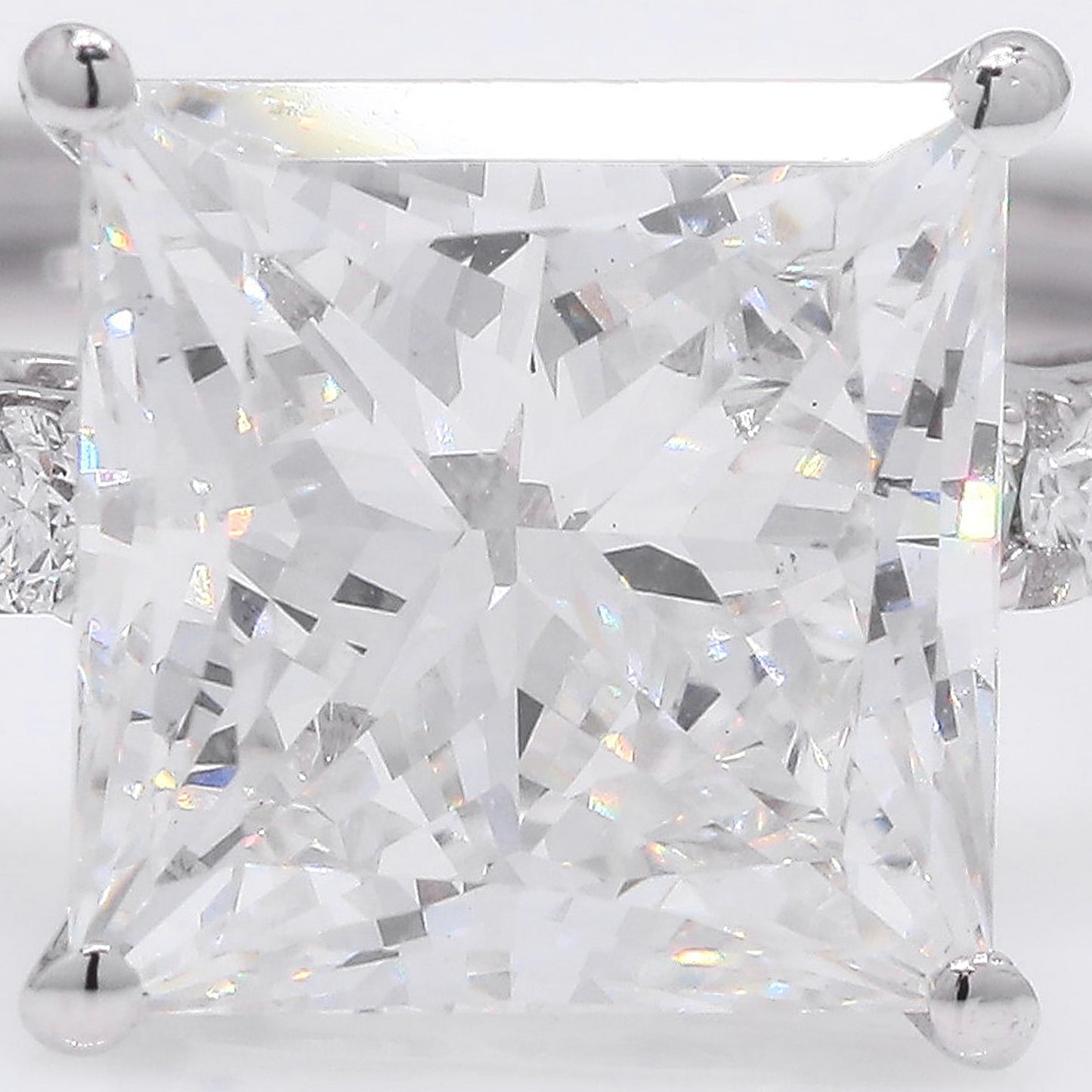 3.18 Ct Princess Cut Lab Grown Diamond 950 Platinum Ring