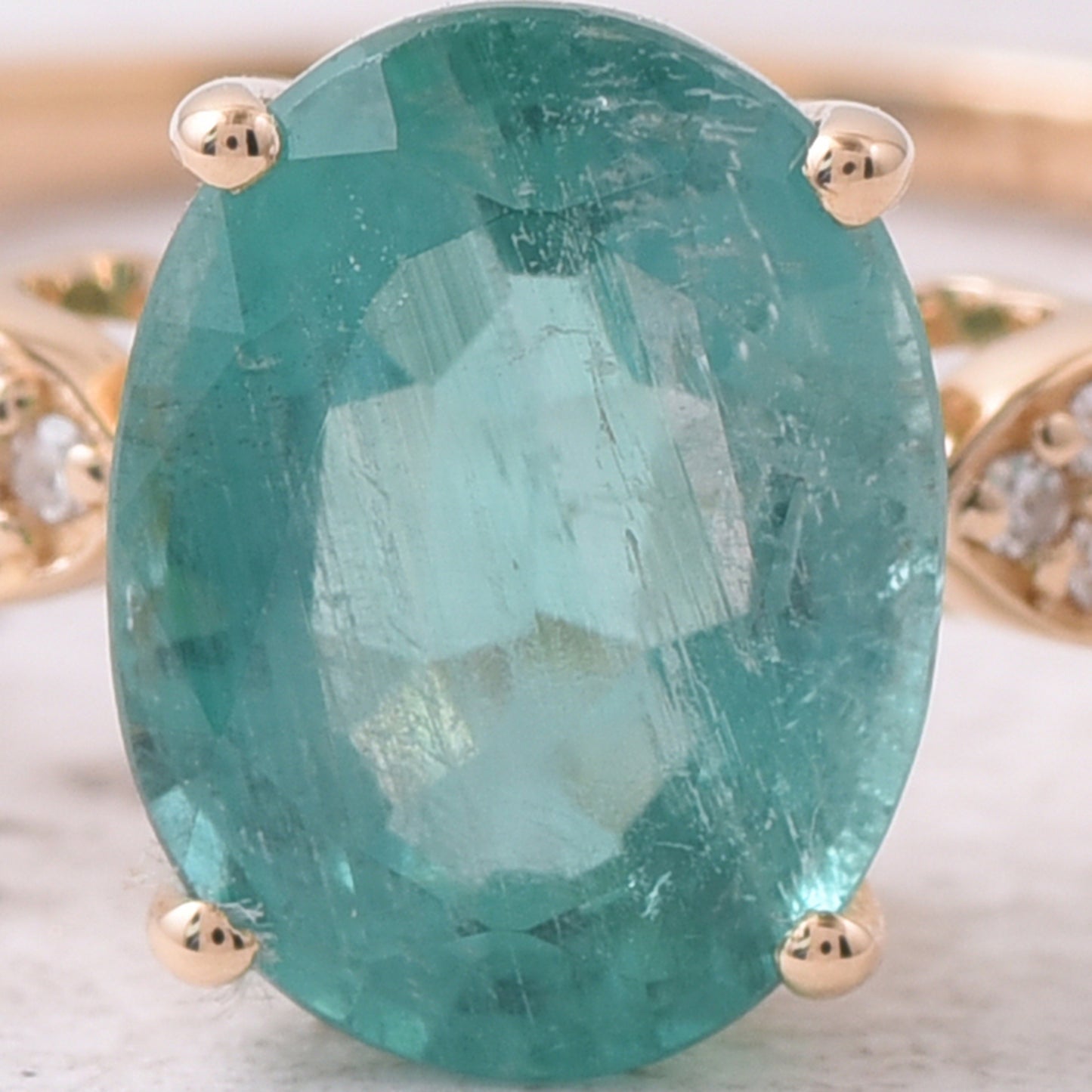 1.99 Ct Oval Natural Emerald 14K Gold Ring