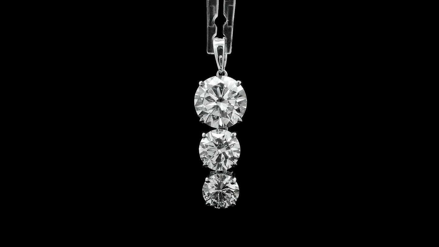 5.58 Ct Round Lab Grown Diamond 14K Gold Pendant