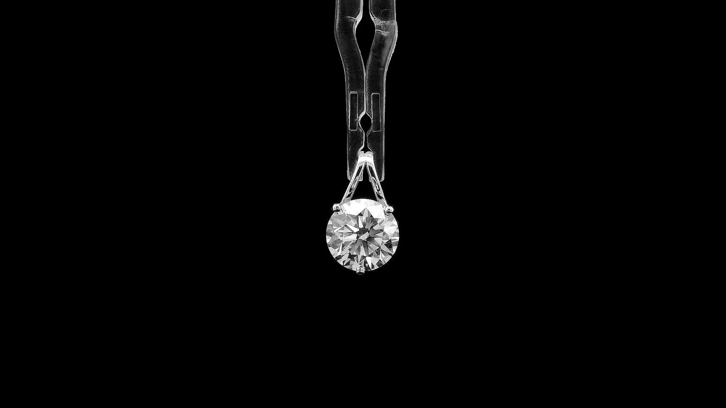 1.46 Ct Round Lab Grown Diamond 14K Gold Pendant