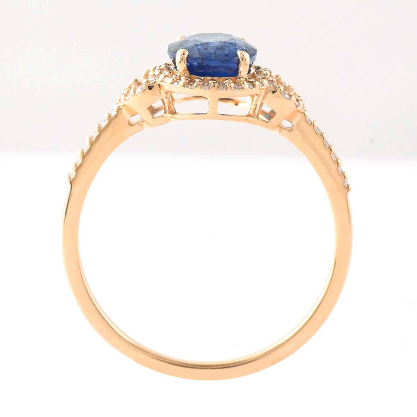 1.73 Ct Oval Mixed Cut Natural Sapphire 14K Gold Ring