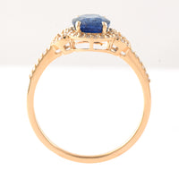 1.73 Ct Oval Mixed Cut Natural Sapphire 14K Gold Ring