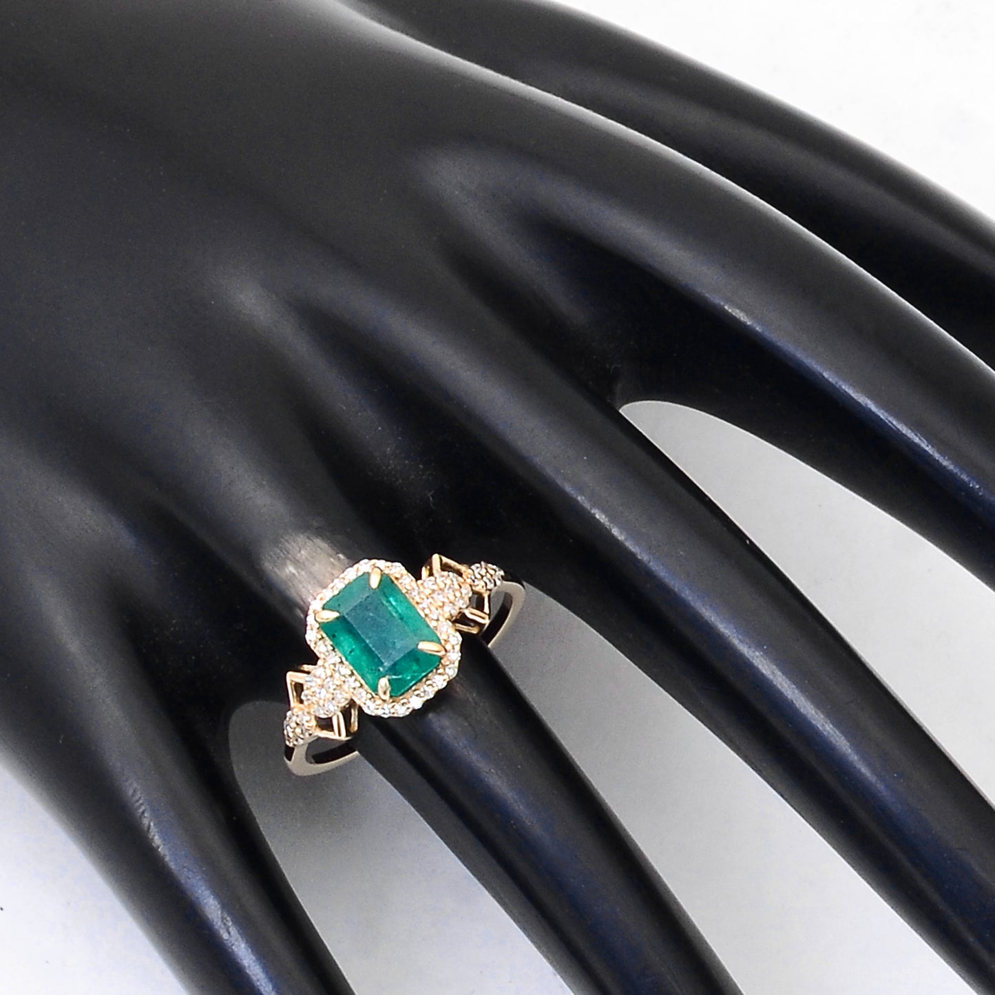 1.68 Ct Octagon Step Cut Natural Emerald 14K Gold Ring