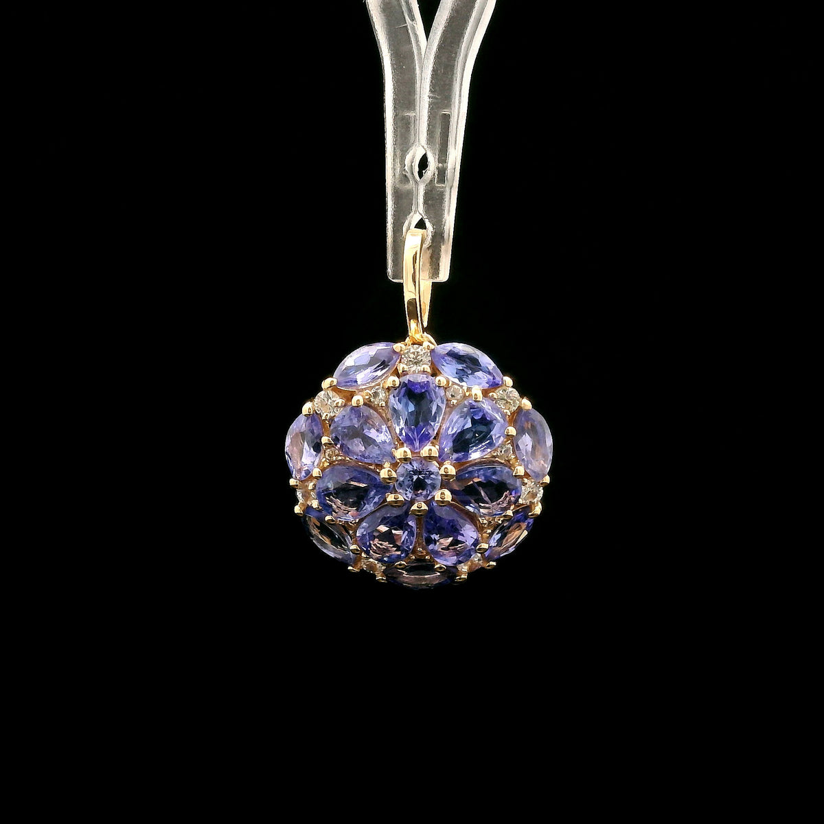 1.57 Ct Round Tanzanite 14K Gold Pendant