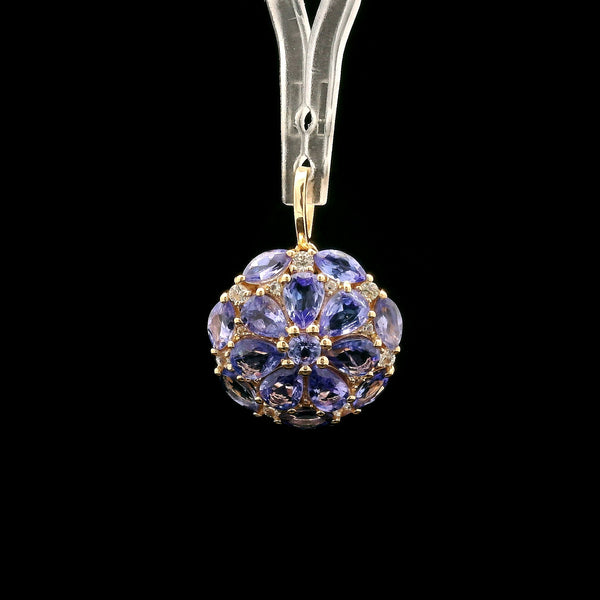 1.57 Ct Round Tanzanite 14K Gold Pendant