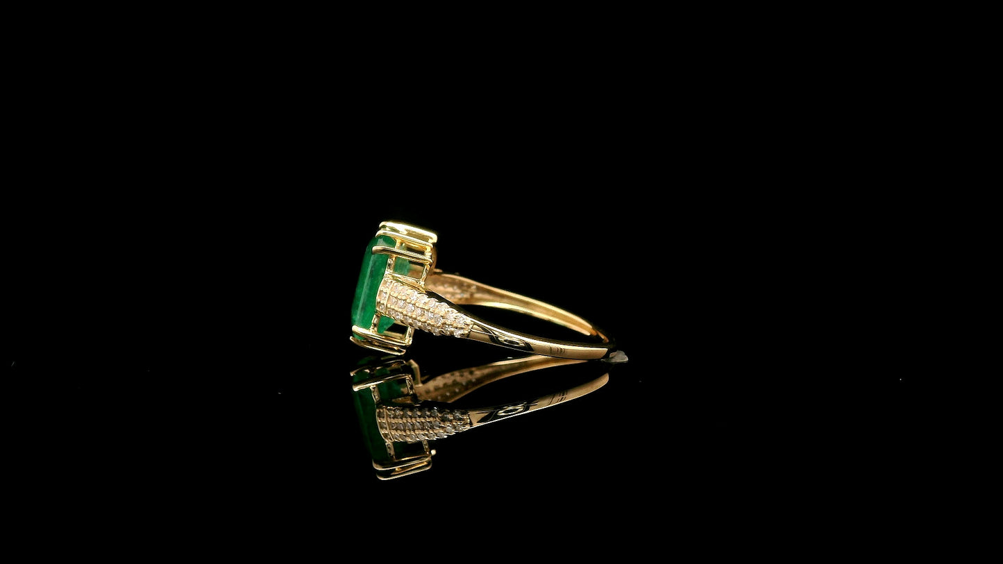 2.75 Ct Octagon Natural Emerald 14K Gold Ring