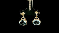 3.16 Ct Oval Aquamarine 9K Gold Earrings