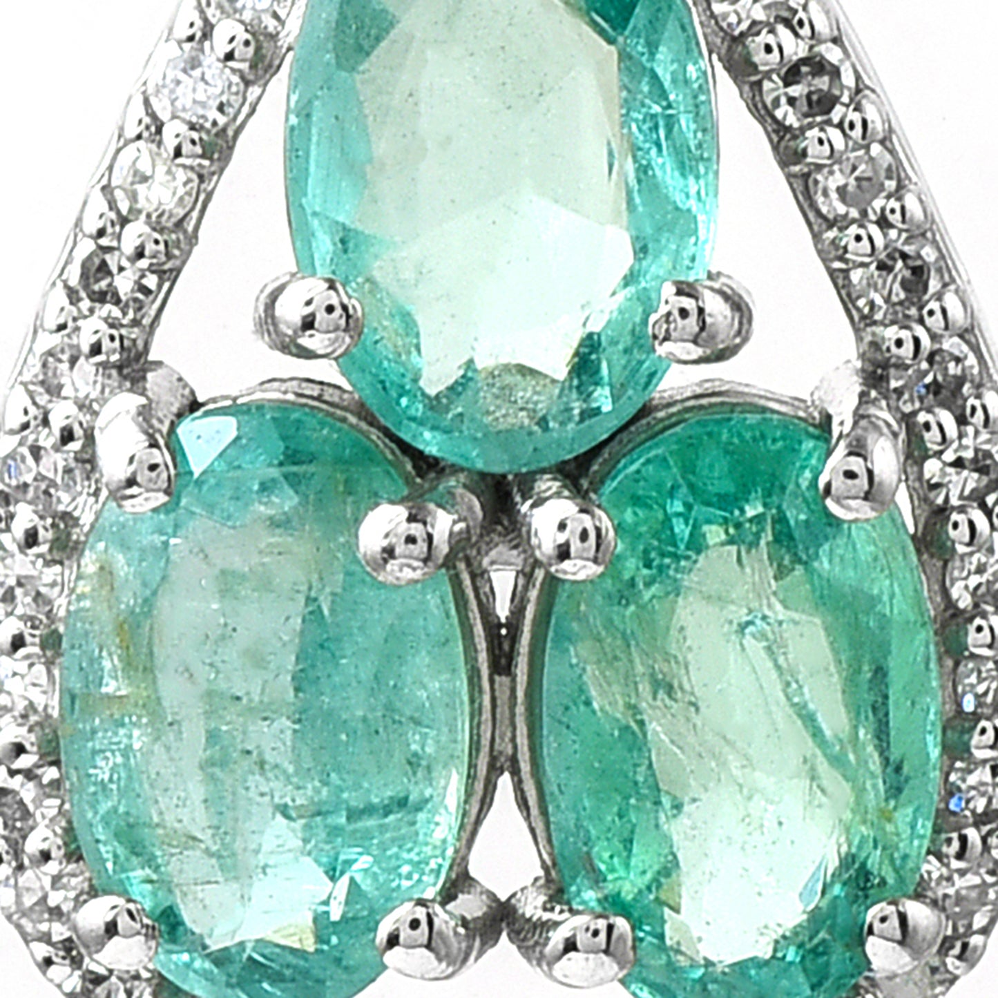 1.27 Ct Oval Emerald 950 Platinum Pendant