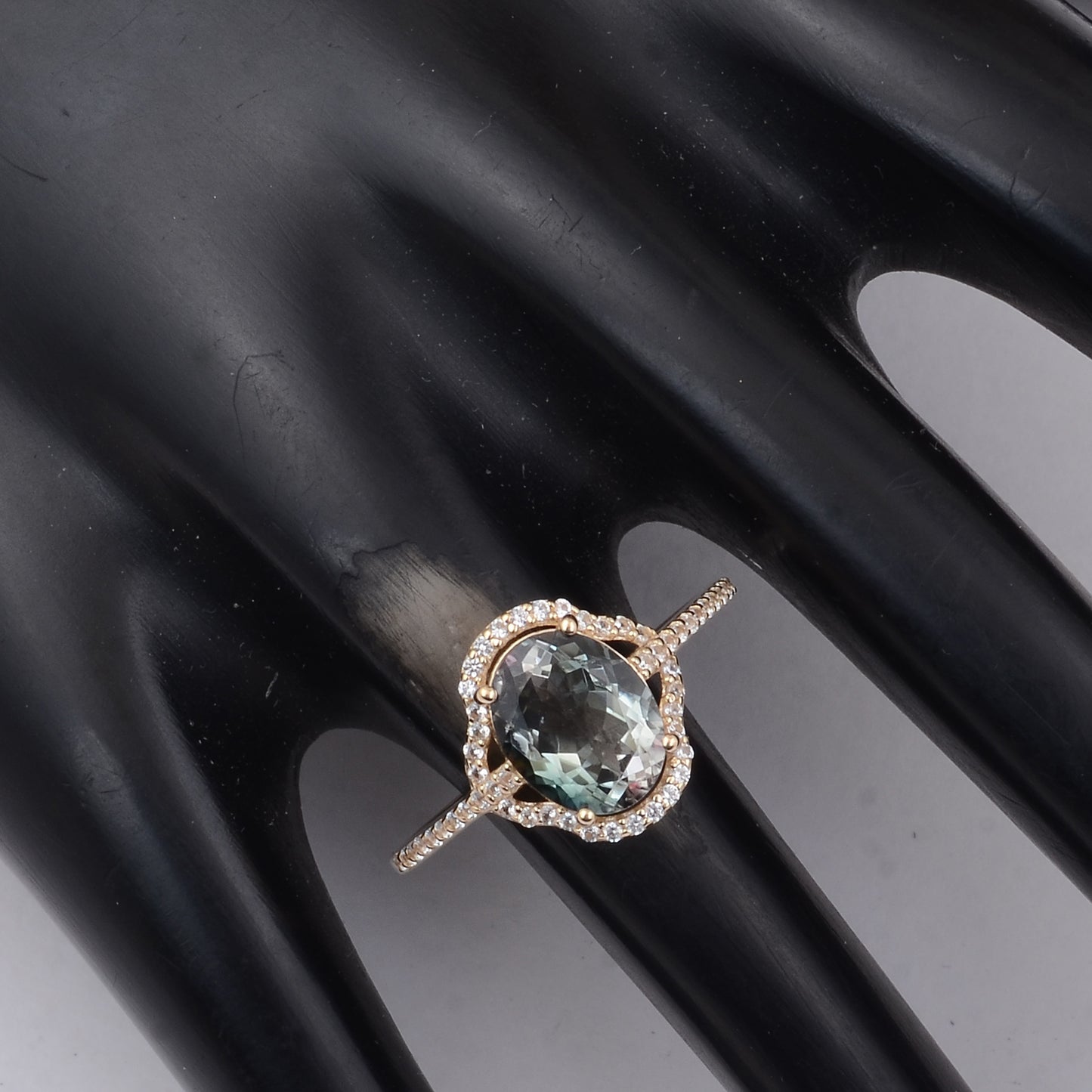 2.12 Ct Oval Multi Tourmaline 9K Gold Ring
