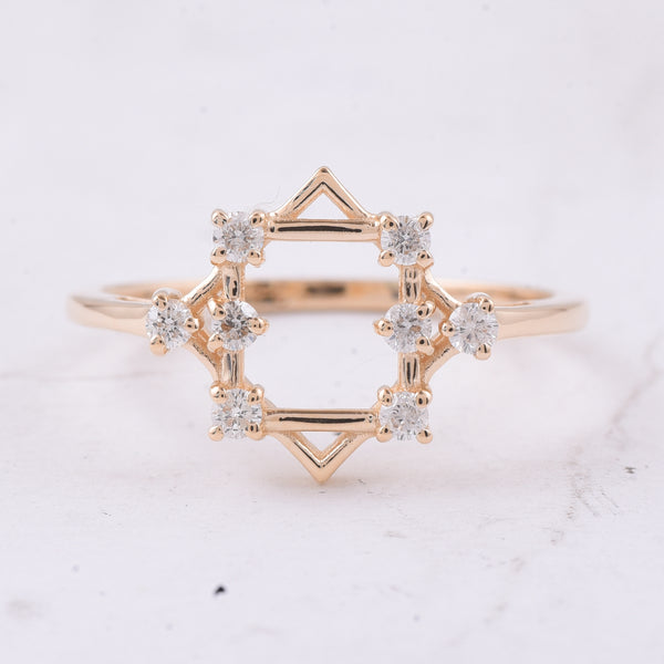 0.20 Ct Round Natural Diamond 14K Gold Ring