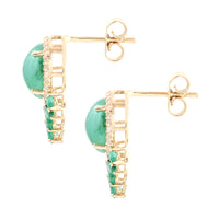 4.79 Ct Oval Emerald 14K Gold Earring