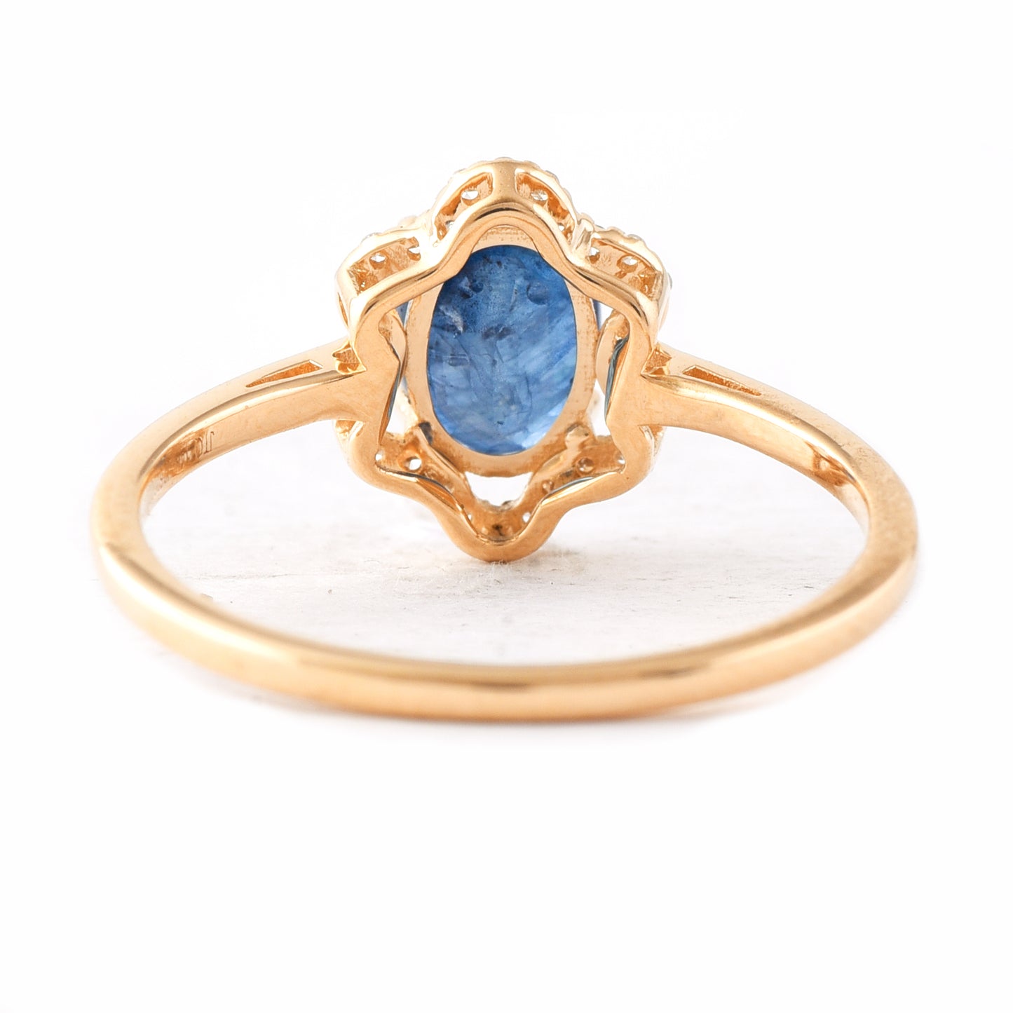 1.57 Ct Oval Mixed Cut Natural Sapphire 14K Gold Ring