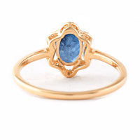 1.57 Ct Oval Mixed Cut Natural Sapphire 14K Gold Ring