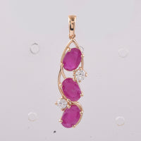 2.35 Ct Oval Natural Ruby 14K Gold Pendant