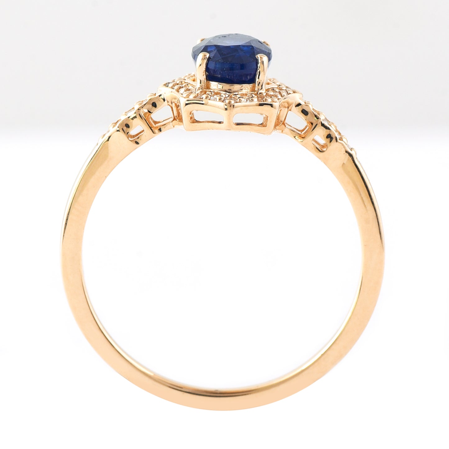 1.24 Ct Oval Mixed Cut Natural Sapphire 14K Gold Ring