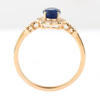 1.24 Ct Oval Mixed Cut Natural Sapphire 14K Gold Ring