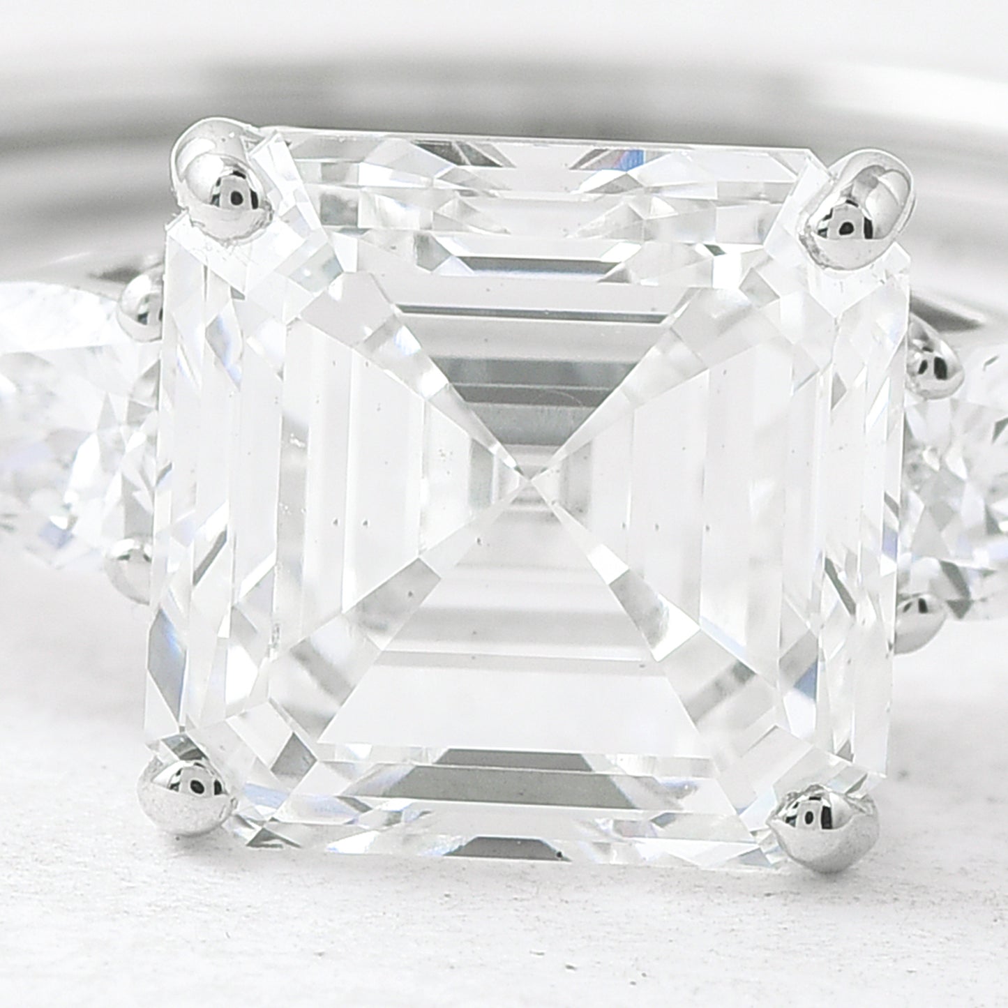 3.23 Ct Asscher Lab Grown Diamond 950 Platinum Ring
