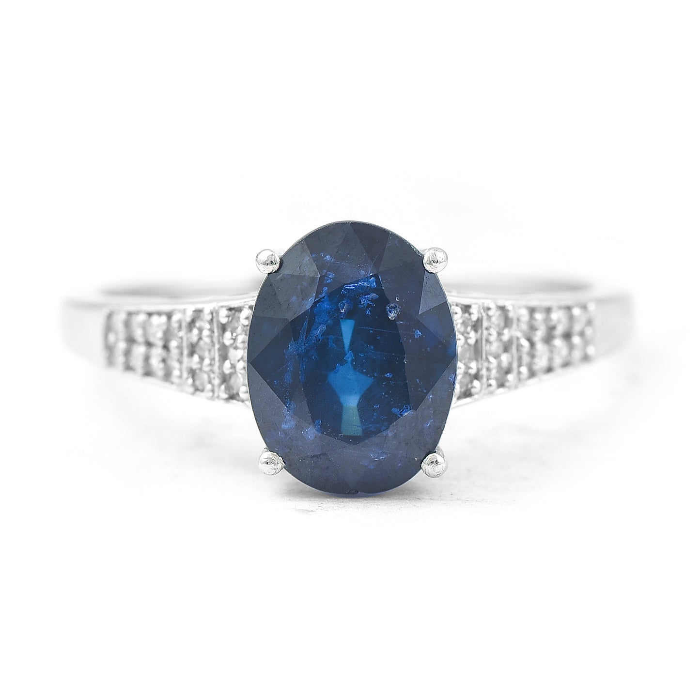2.82 Ct Oval Mixed Cut Natural Sapphire 950 Platinum Ring