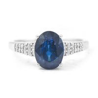 2.82 Ct Oval Mixed Cut Natural Sapphire 950 Platinum Ring