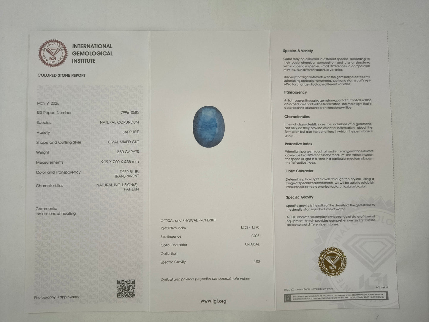 2.8 Natural Corundum Sapphire Oval Mixed Cut Gemstone