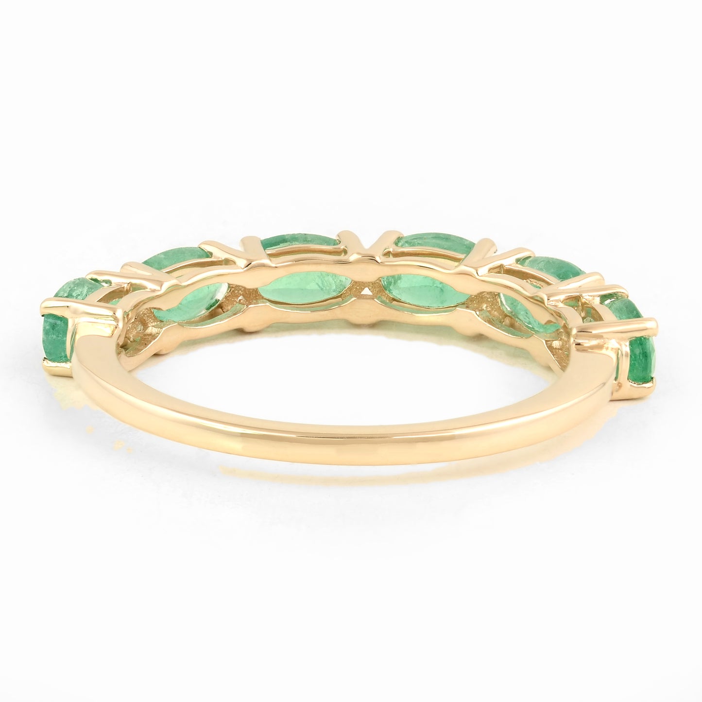 1.38 Carat Oval Mixed Cut Natural Beryl Emerald 14K Gold Ring