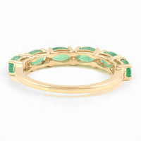 1.38 Carat Oval Mixed Cut Natural Beryl Emerald 14K Gold Ring