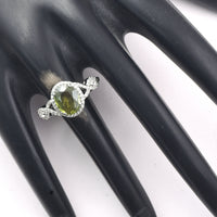 2.08 Ct Oval Mixed Cut Natural Green Sapphire 950 Platinum Ring