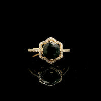 1.95 Ct Round Mixed Cut Natural Sapphire 14K Gold Ring