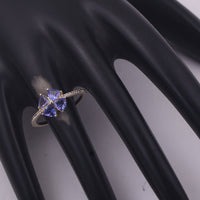 1.03 Ct Trillion Tanzanite 9K Gold Ring