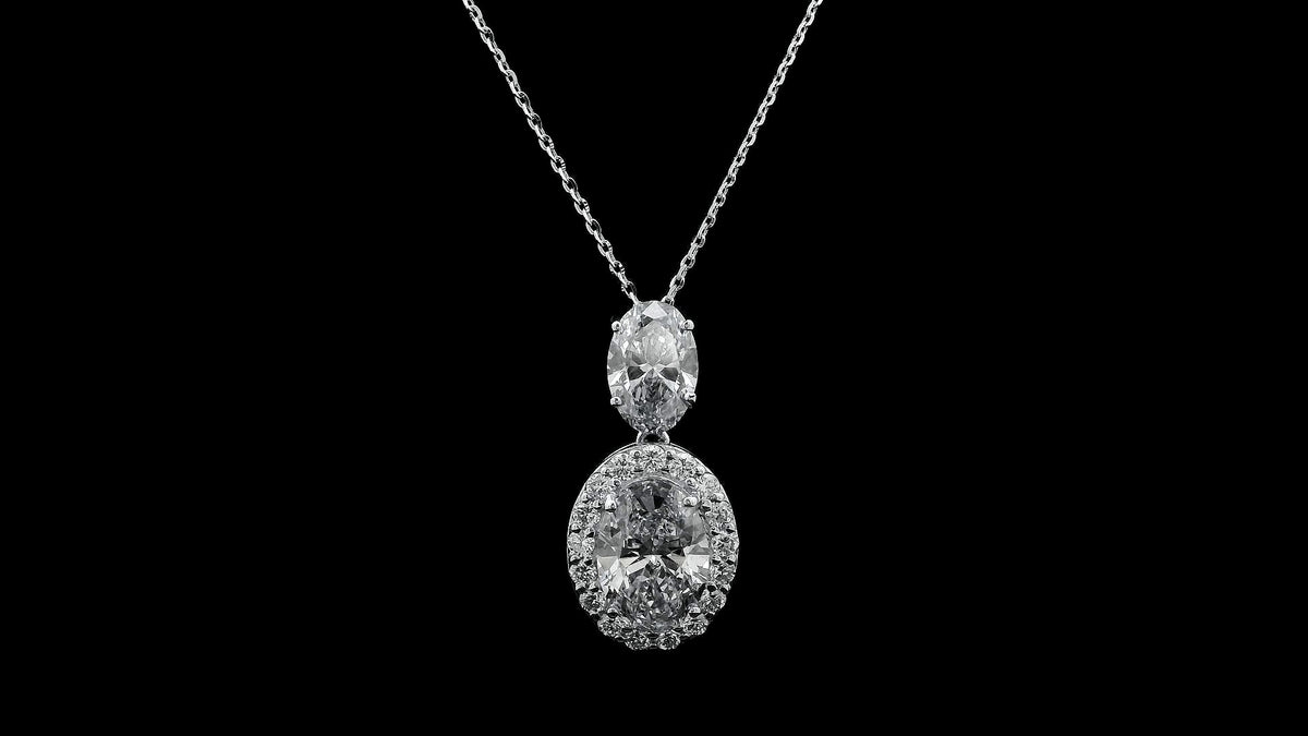 3.39 Carats Lab Grown Diamond 14K Gold Pendant