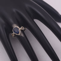 2.33 Ct Pear Mixed Cut Natural Sapphire 14K Gold Ring