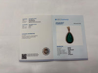 3.53 Ct Pear Mixed Cut Natural Emerald 14K Gold Pendant