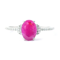 1.77 Ct Oval Mixed Cut Natural Ruby 950 Platinum Ring