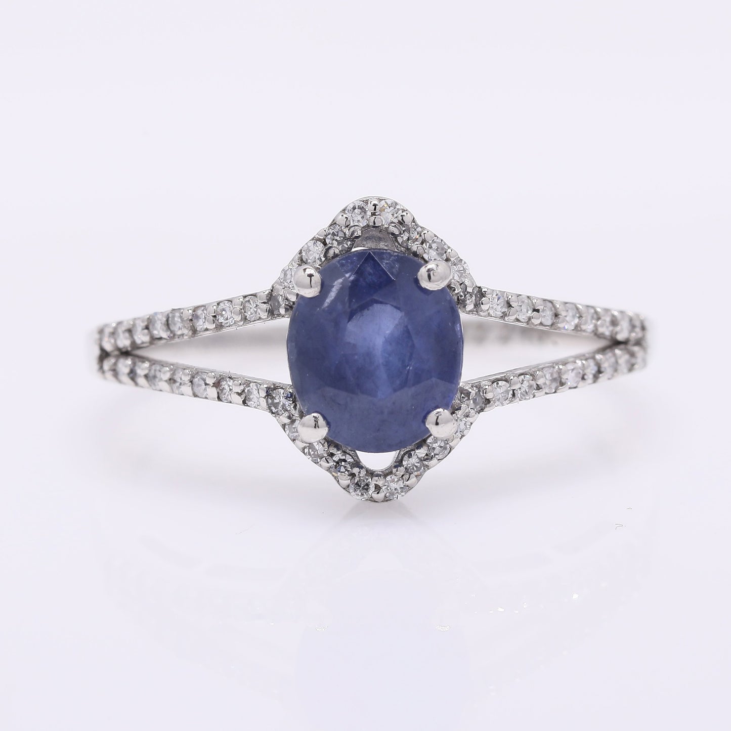 1.71 Ct Oval Mixed Cut Natural Sapphire 950 Platinum Ring