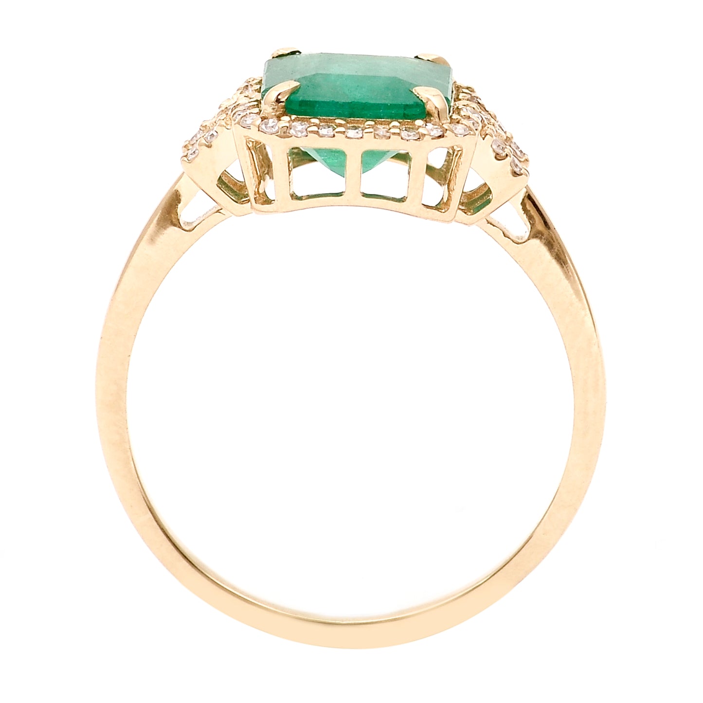 1.68 Ct Octagon Natural Emerald 14K Gold Ring