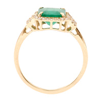 1.68 Ct Octagon Natural Emerald 14K Gold Ring