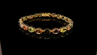 16.13 Ct Oval Tourmaline 14K Gold Bracelet