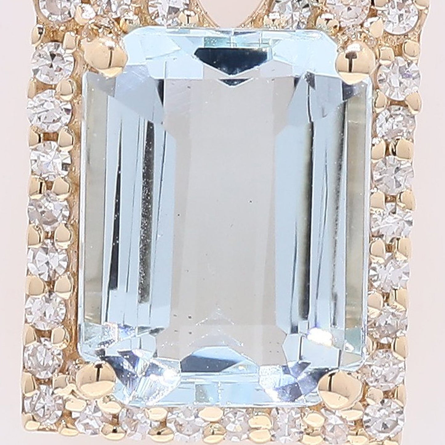 1.58 Ct Octagon Step Cut Natural Aquamarine 14K Gold Pendant