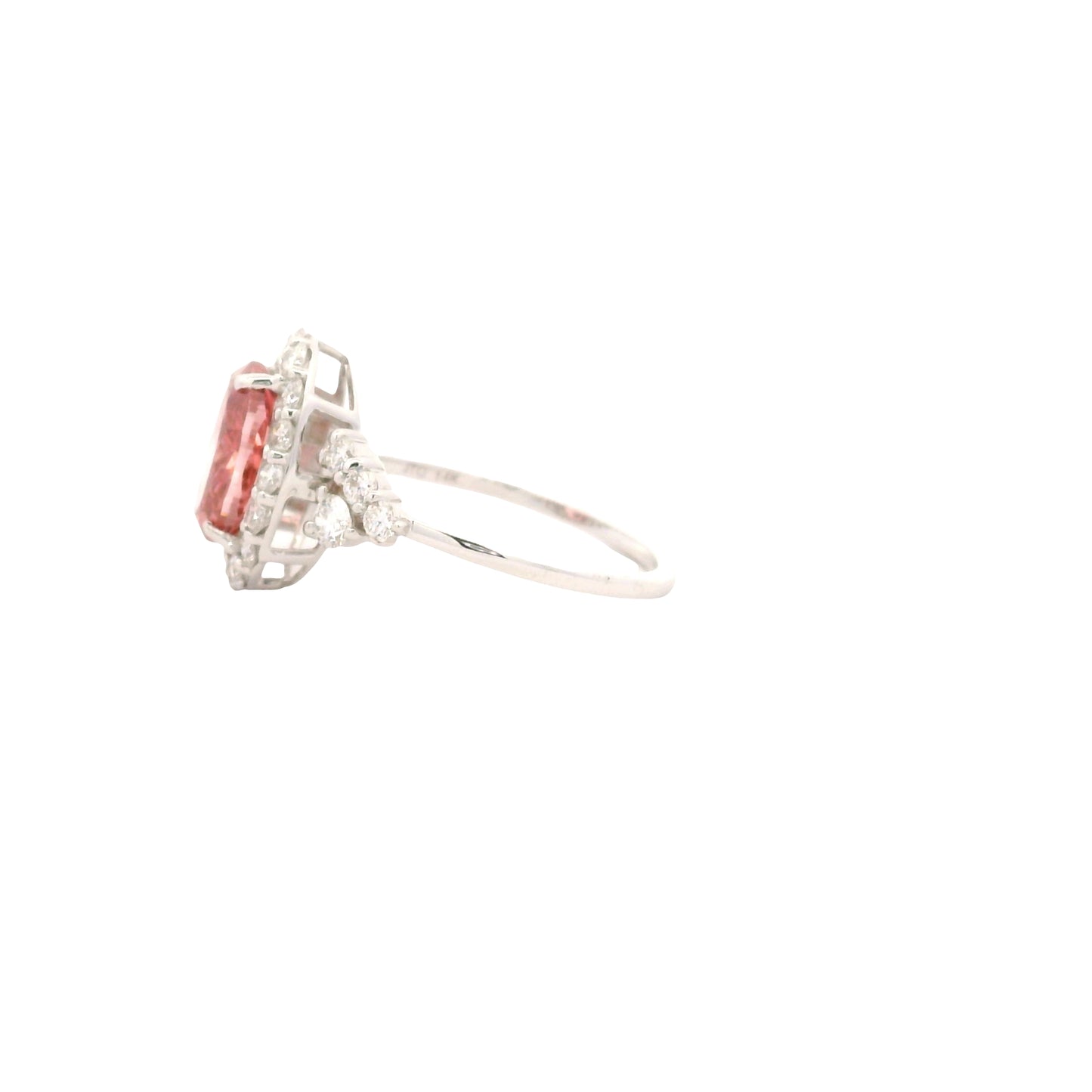 2.73 Carats Pink Lab Grown Diamond 14K Gold Ring