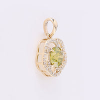 0.99 Ct Round Yellow Diamond 14K Gold Pendant