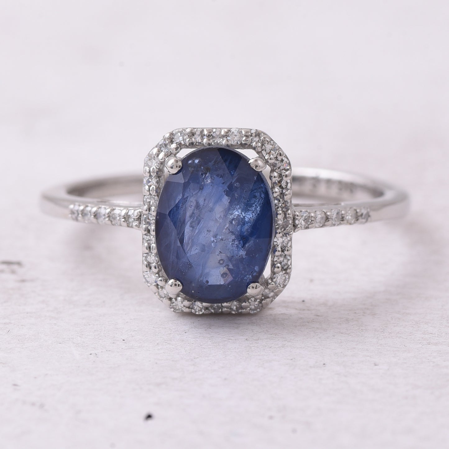 2.17 Ct Oval Mixed Cut Natural Sapphire 950 Platinum Ring