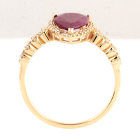 1.70 Ct Pear Mixed Cut Natural Corundum Ruby 14K Gold Ring
