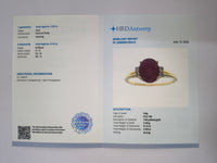 2.62 Ct Oval Natural Ruby 14K Gold Ring