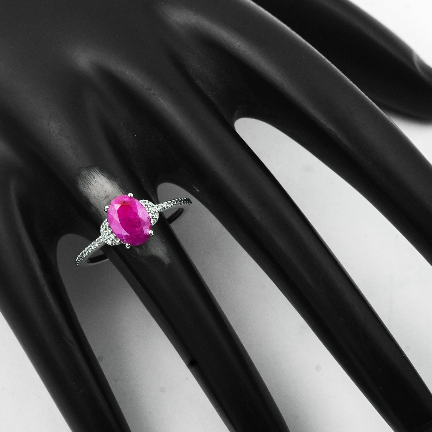 1.77 Ct Oval Mixed Cut Natural Ruby 950 Platinum Ring