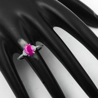 1.77 Ct Oval Mixed Cut Natural Ruby 950 Platinum Ring