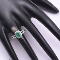 1.30 Ct Octagon Step Cut Natural Emerald 950 Platinum Ring