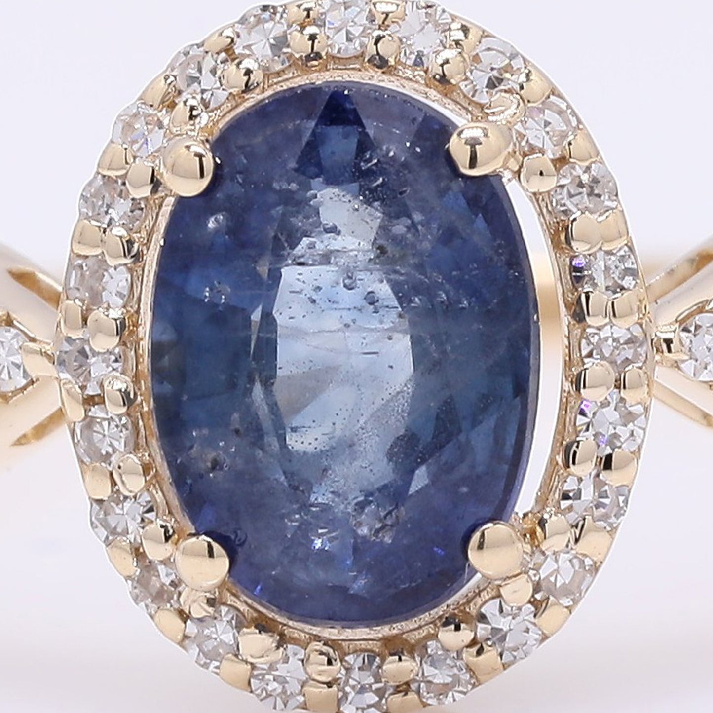 1.38 Ct Oval Mixed Cut Natural Sapphire 14K Gold Ring