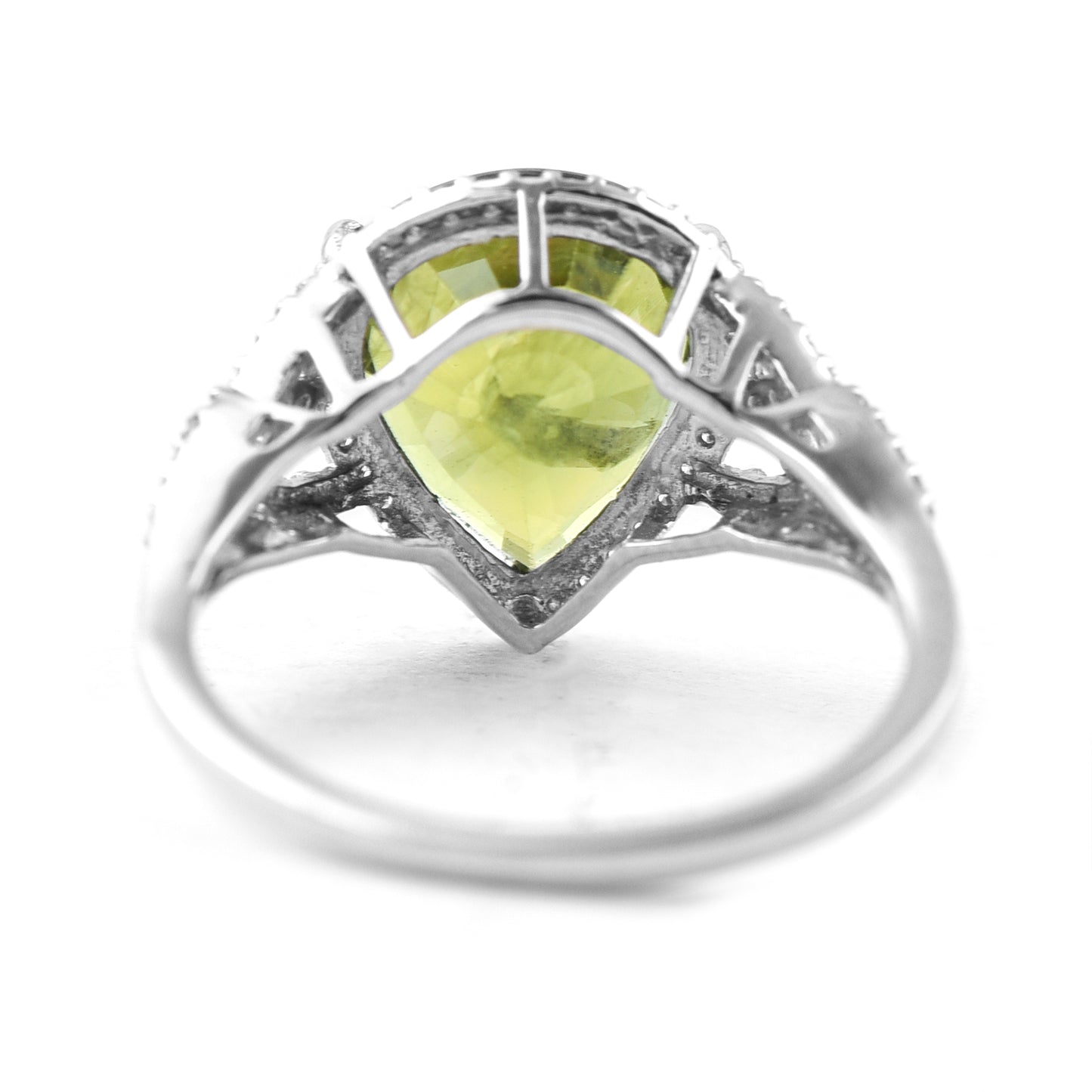 5.51 Ct Pear Mixed Cut Natural Green Sapphire 950 Platinum Ring